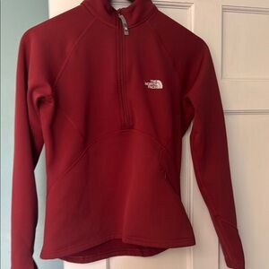The North Face Red dark half zip